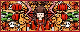 手绘中秋卡通嫦娥插画海报