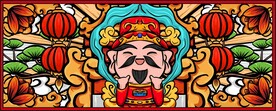财神恭喜发财年画海报