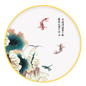 圆形画 荷花