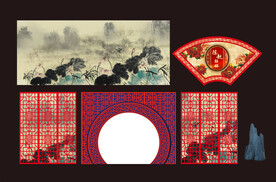 新中式婚礼  中式屏风