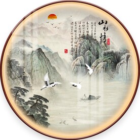 新中式圆形装饰画图片