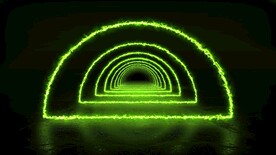 无限循环绿色能源光线走廊