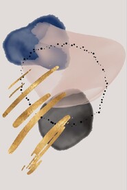 侘寂风抽象几何油画玄关装饰画