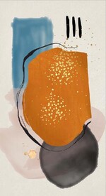 侘寂风抽象几何油画玄关装饰画