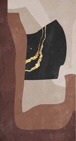 侘寂风抽象金色油画玄关装饰画