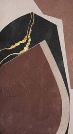 侘寂风抽象金色油画玄关装饰画