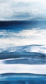 北欧风抽象水彩油画玄关装饰画