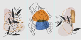 现代北欧抽象几何美女装饰无框画