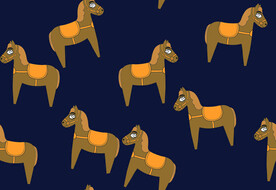 卡通 可爱 小马 线条