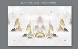新中式山水电视背景墙