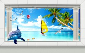 阳光海岸背景墙