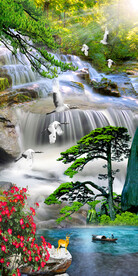 竖幅山水画