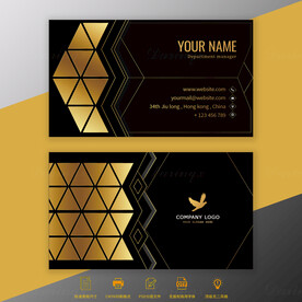 通用金色商务名片模板