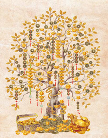 发财树 装饰画 晶瓷画