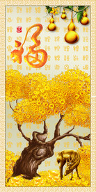 发财树 装饰画 晶瓷画