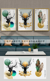 抽象麋鹿装饰画