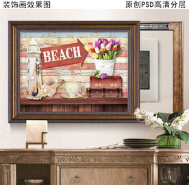 欧式复古电表箱装饰画