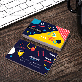 时尚矢量图案可爱卡通名片模板