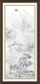 竖幅山水画