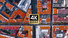 航拍素材城市屋顶街道建筑群