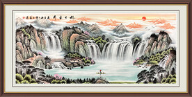 左右逢源山水画