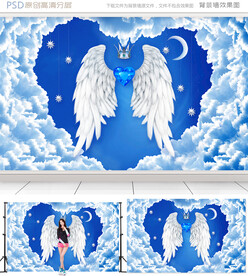天使翅膀网红背景墙