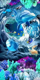 海底世界海洋鱼群3d玄关背景墙