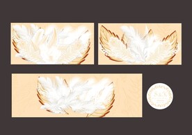 香槟羽毛婚礼背景 