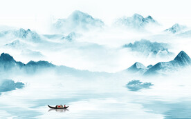 高清 中式山水 tif文件分层