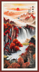 竖幅山水画