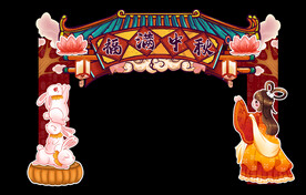 中秋国潮门头