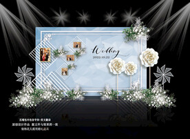 蓝色婚礼迎宾区