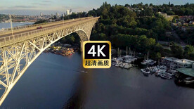 短视频素材航拍跨海大桥两岸美景