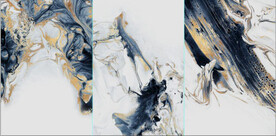 北欧抽象金色水墨装饰无框画