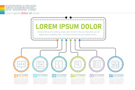 商务PPT六个分项信息图表布局