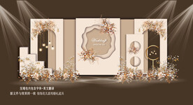 香槟色简约婚礼背景