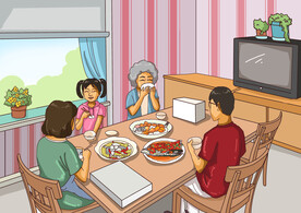 手绘全鱼宴家庭晚餐