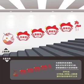 党建楼梯楼道文化墙