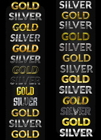 特级质感金色银色特效字模板