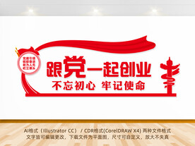跟党一起创业文化墙