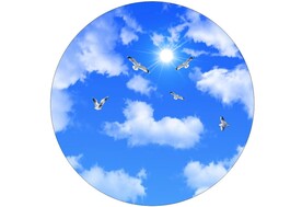 蓝天白云圆形大图