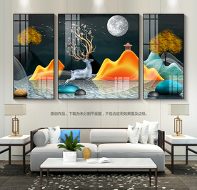 创意山水画客厅装饰画沙发背景墙