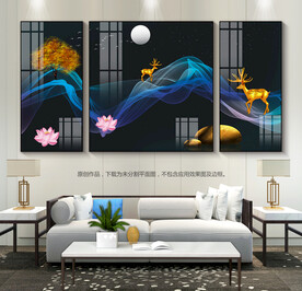 现代创意客厅装饰画三联画挂画