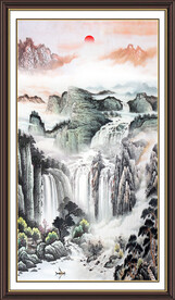 竖幅山水画