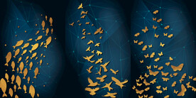 晶瓷画 抽象画 鱼群飞鸟