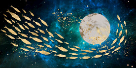 晶瓷画 抽象画 鱼群