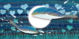 晶瓷画 抽象画 鲸鱼