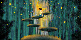 晶瓷画 抽象画 夜空森林