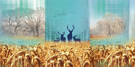 晶瓷画 抽象画 麋鹿