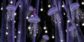 晶瓷画 抽象画 紫色森林